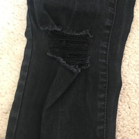 New Black Distressed Jeans - Picture 2 of 3